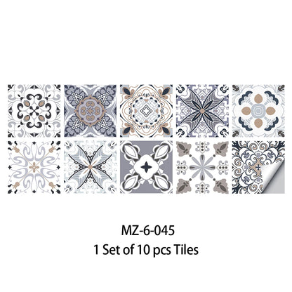 10pcs Blue & Gray Matte Surface Wall Sticker Film - Rehmiar