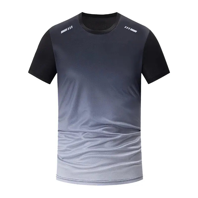 Men's Seasonal Sports Short Sleeve Top & Running Shorts Set – Gradient Quick Drying Multi-Colour Casual Set - Rehmiar
