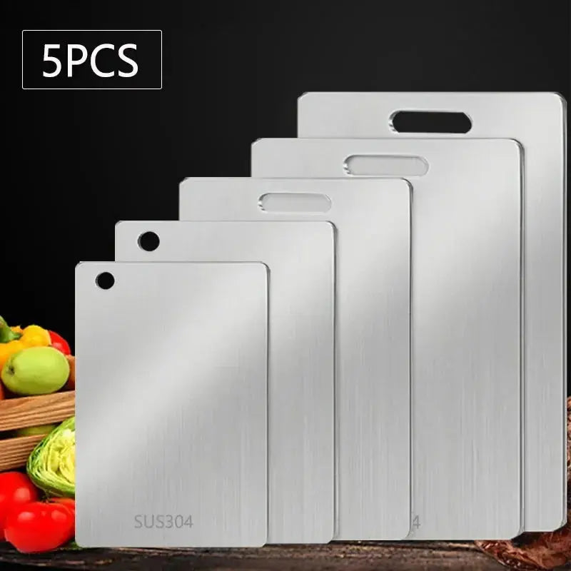WXCOO Stainless Steel Kitchen Cutting Board – Food Grade Thick Chopping Board for Meat, Vegetables & Fruit - Rehmiar