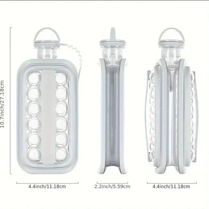 2-in-1 Portable Ice Maker Water Bottle – Folding Ice Cube Mold & Drink Bottle - Rehmiar