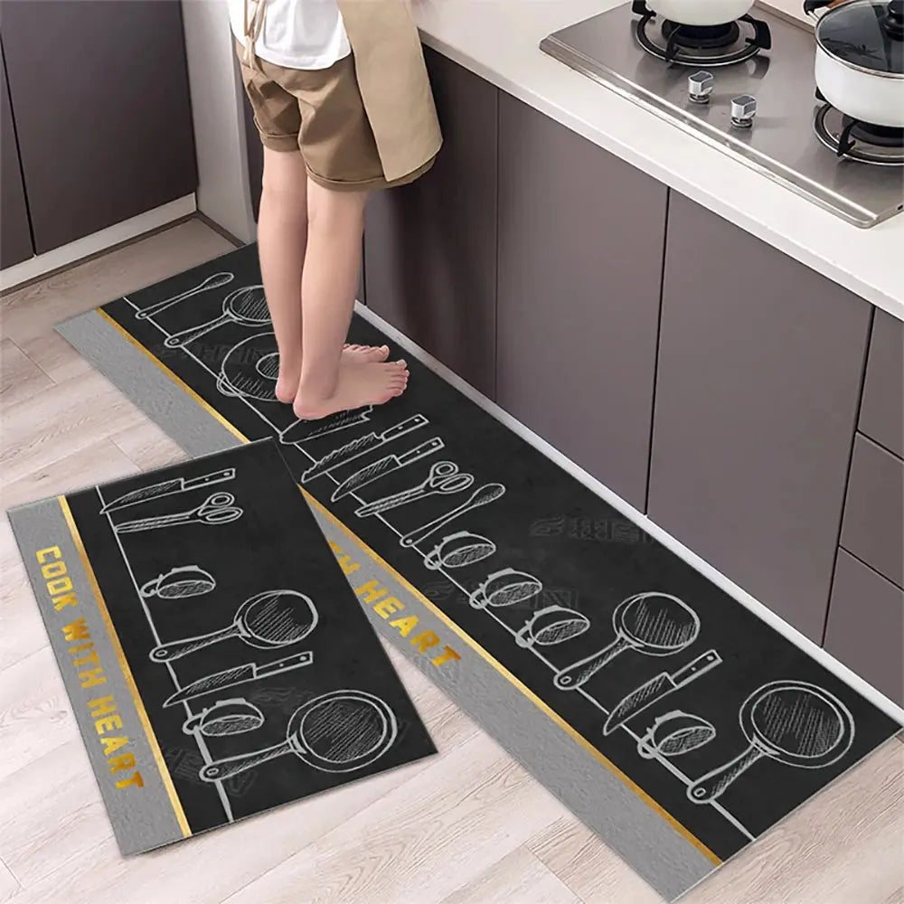 Soft Washable Kitchen Floor Mat – Anti Slip Carpet for Bedroom, Living Room, Hallway, Bathroom & Entrance Doormat