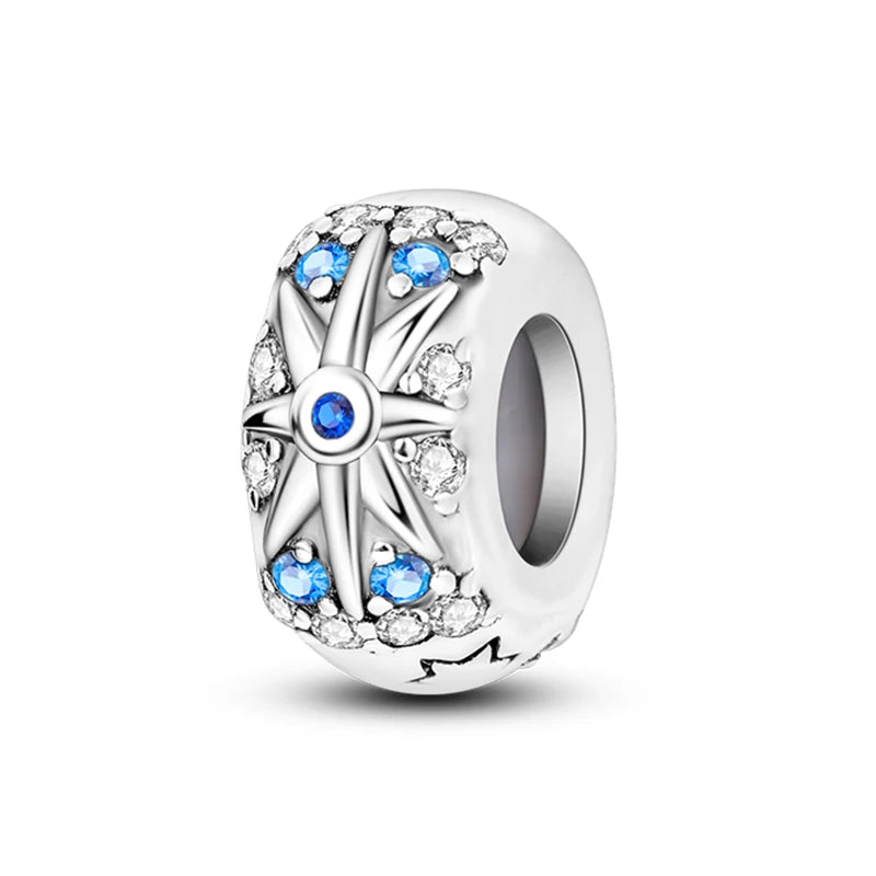 925 Sterling Silver Rainbow Zircon Beautifully Shaped Silicone Stopper Charms Beads - Rehmiar