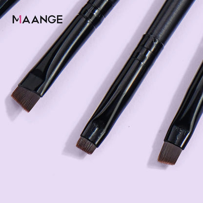 MAANGE 4 Pieces Eyebrow Contour Makeup Brush Eyeliner Brush Portable Small Angle Eyebrow Brush