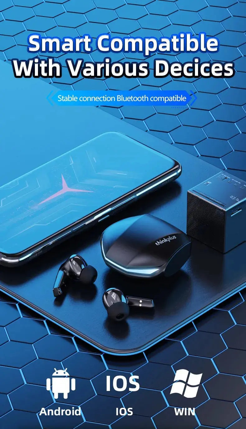 Lenovo GM2 Pro Wireless Bluetooth Earphones – Touch Control Gaming Earbuds with Noise Reduction, HiFi Stereo for Sport & Music - Rehmiar