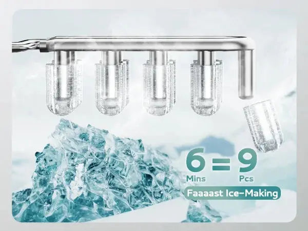 EUHOMY Portable Ice Maker – 12kg/24h Production, Bullet Ice Machine with Self-Cleaning Function for Home, Office & Shop