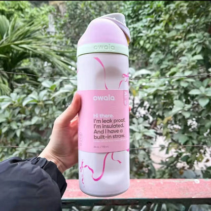 Insulated Stainless Steel Sports Water Bottle with Straw - Rehmiar