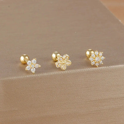 3PCS Stainless Steel Gold Colour Crown Stud Earring Set for Women 14K Gold Plated Crystal Zircon Unique Horse Eye Earring Jewellery