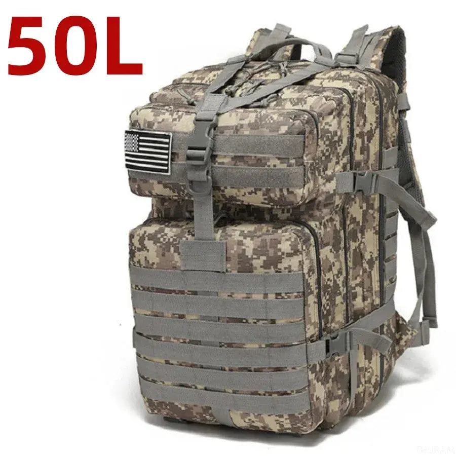 25L / 50L Tactical Backpack – Waterproof Nylon Hiking Trekking Fishing Hunting & Camping Rucksack - Rehmiar