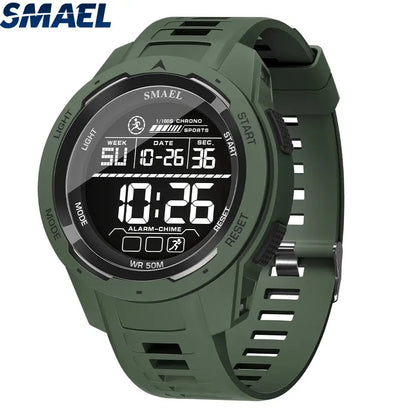 SMAEL Digital Sports LED Wristwatches Men's 50m Waterproof Digital Light Stopwatch Watch for Men - Rehmiar