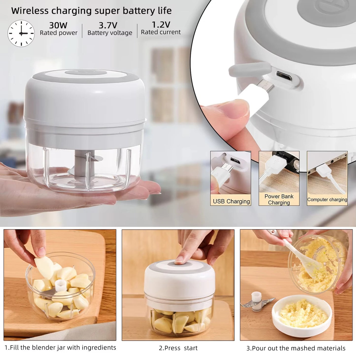Electric Kitchen Mini Food Chopper
