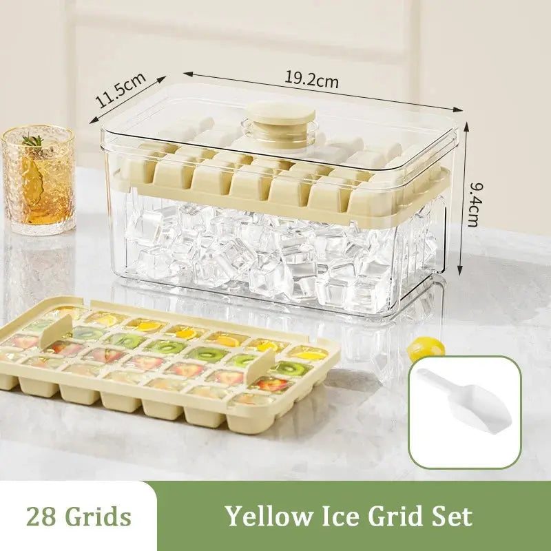 48-Grid Ice Cube Tray with One-Touch Release – Portable Ice Maker Mold & Ice Box - Rehmiar
