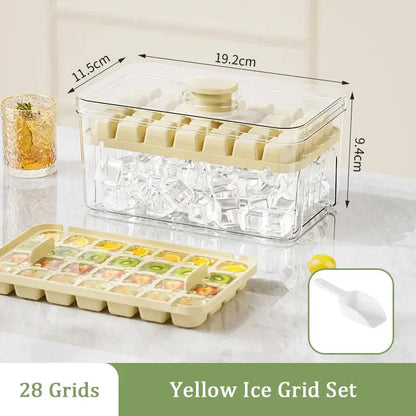 48-Grid Ice Cube Tray with One-Touch Release – Portable Ice Maker Mold & Ice Box - Rehmiar