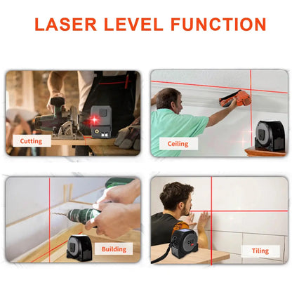 3-in-1 Laser Tape Measure, 60M Laser Rangefinder with 5M Tape and LCD Digital Display - Rehmiar