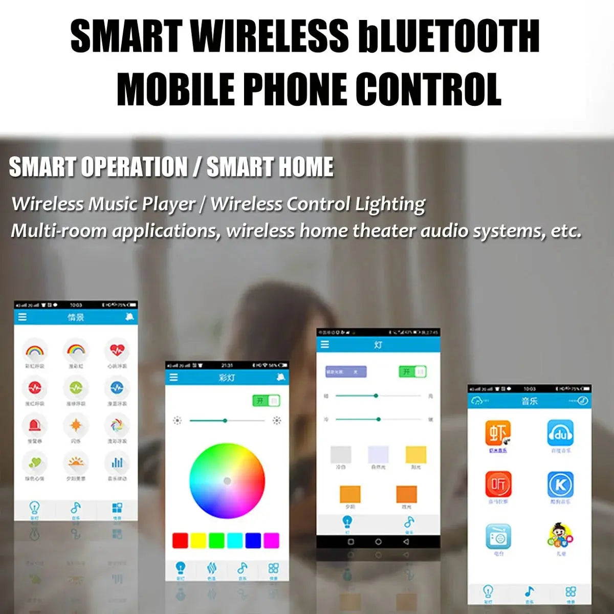 Smart RGB Ceiling Light – 36W/52W Music Sync, APP & Bluetooth Control, Remote Controlled Modern Home Lighting (AC220V) - Rehmiar