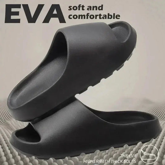 EVA Thick Sole Slides – Soft Summer Beach Slippers for Women & Men - Rehmiar