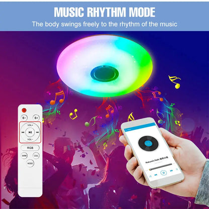 Smart RGB Ceiling Light – 36W/52W Music Sync, APP & Bluetooth Control, Remote Controlled Modern Home Lighting (AC220V) - Rehmiar