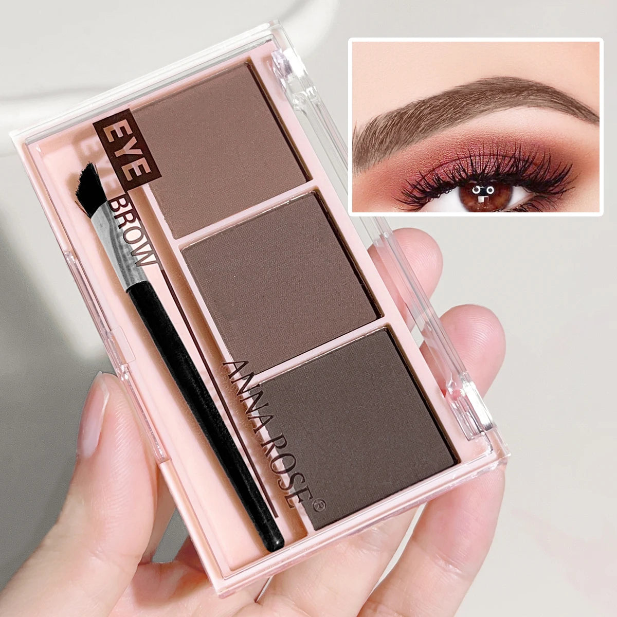 Three-color eyebrow powder shadow three-dimensional eyebrow shape waterproof and sweat-proof natural long-lasting eyebrow powder - Rehmiar