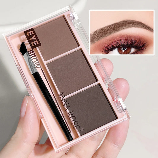 Three-color eyebrow powder shadow three-dimensional eyebrow shape waterproof and sweat-proof natural long-lasting eyebrow powder - Rehmiar