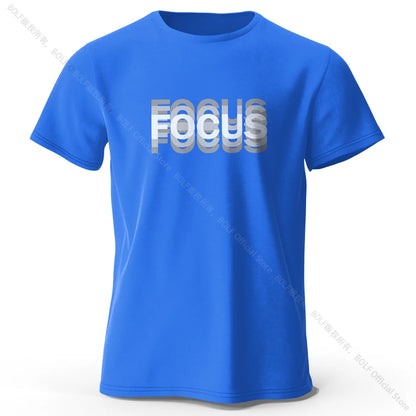Focus Letter Minimalist Style 100% Lightweight Cotton T-Shirt, - Rehmiar