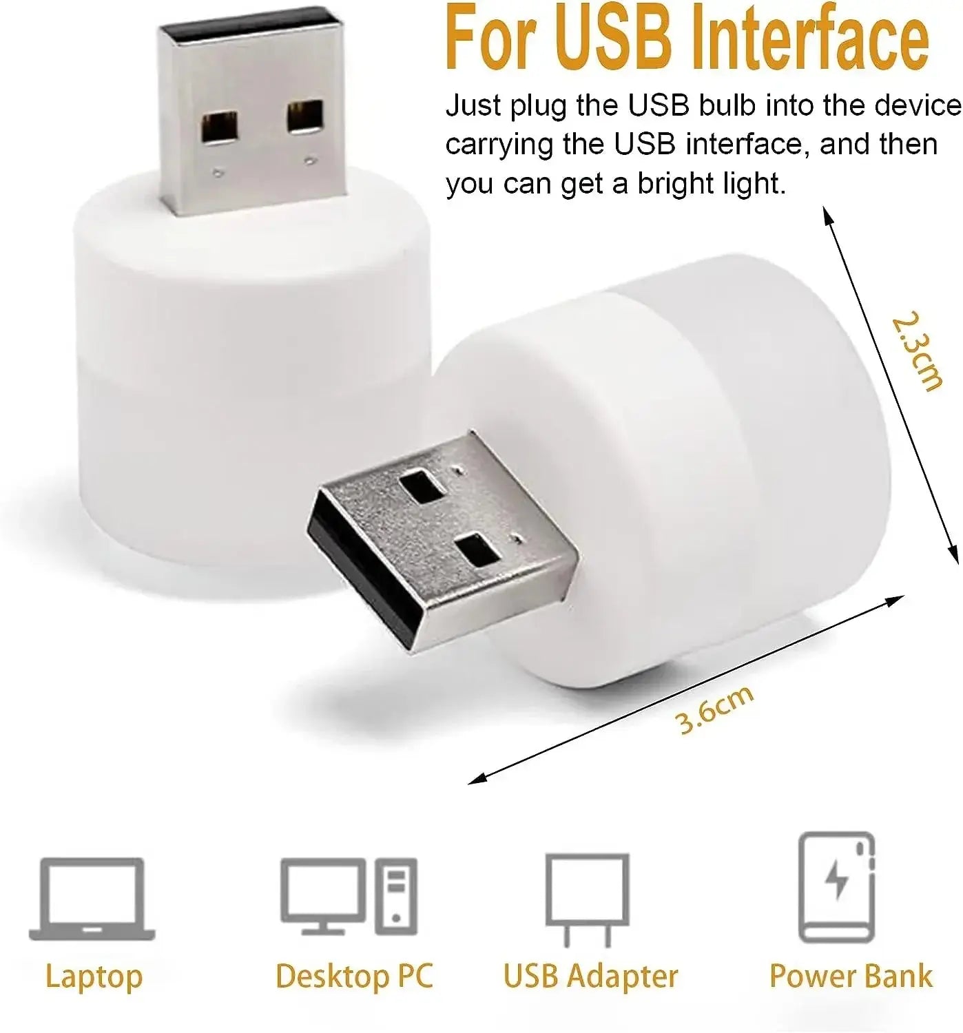 Mini USB LED Night Light – Warm White Eye-Care Reading & Night Lamp - Rehmiar