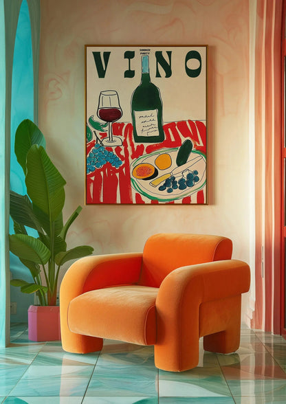 Amore Green Striped Canvas Wall Art – Wine Glass & Pepper Modern Home Decor