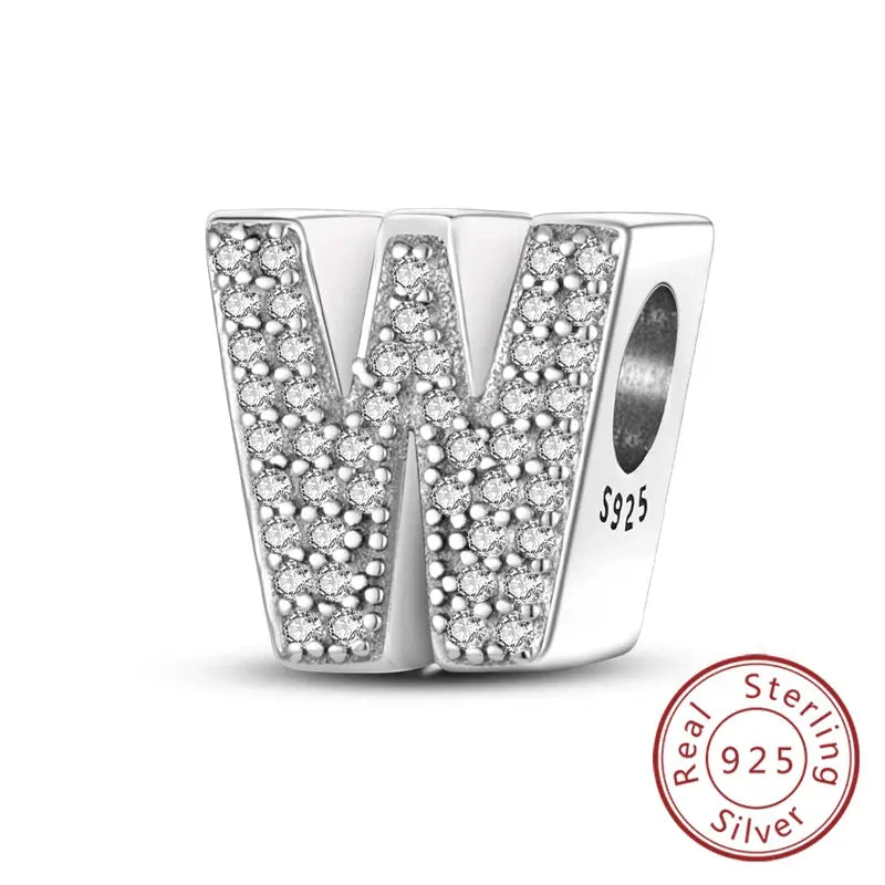 A-Z Alphabet Charms for Bracelet – 925 Sterling Silver 26 Letter Beads, DIY Fine Jewellery Gift for Women & Girls - Rehmiar