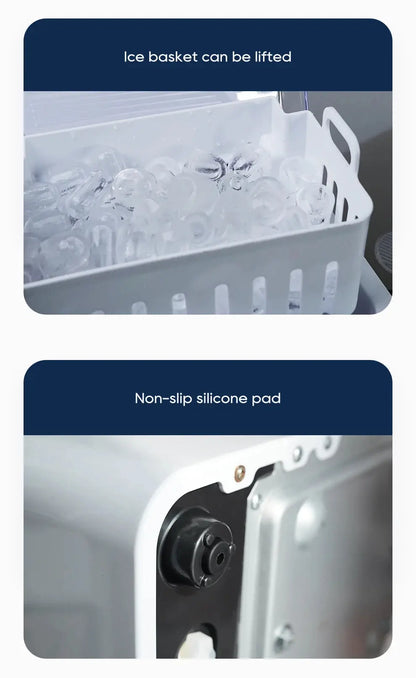 Automatic Ice Maker Machine – Self-Cleaning Portable Ice Maker for Kitchen, Office, Bar & Party, 50Hz/60Hz