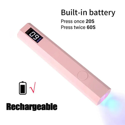 Handheld UV LED Nail Lamp – USB Rechargeable Gel Polish Nail Art Quick Dryer Tool Rehmiar
