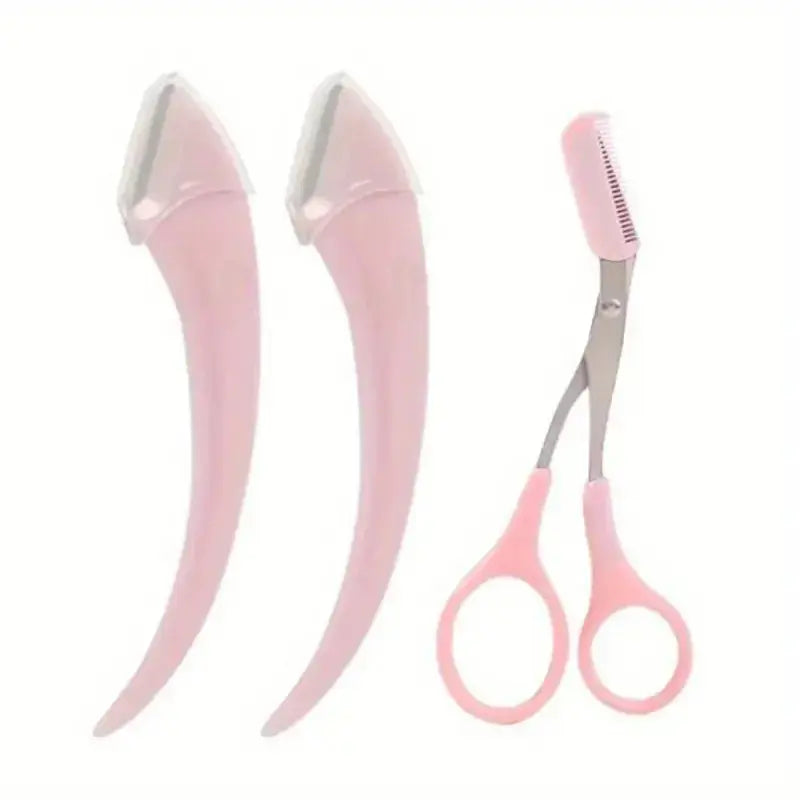 Eyebrow Trimmer Set – Curved Razor, Scissors with Comb, Easy Beauty Tools for Beginners - Rehmiar
