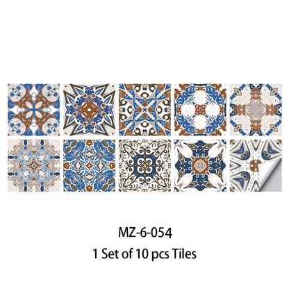 10pcs Blue & Gray Matte Surface Wall Sticker Film - Rehmiar