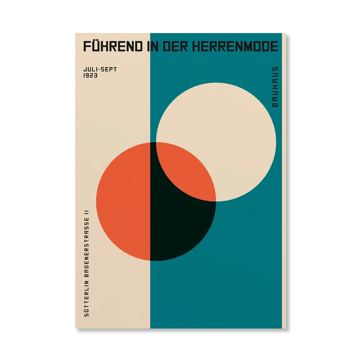 Abstract Orange Bauhaus Geometric Poster Pop Art for Modern Home Decor - Rehmiar