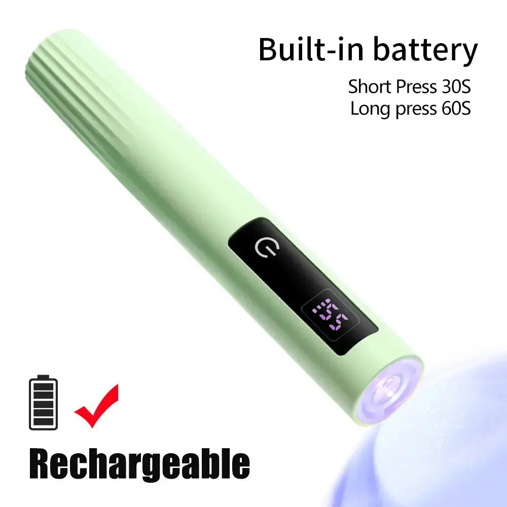 Rechargeable UV LED Nail Rechargeable Lamp – Portable Timer Touch Gel Polish Quick Nail Dryer Rehmiar