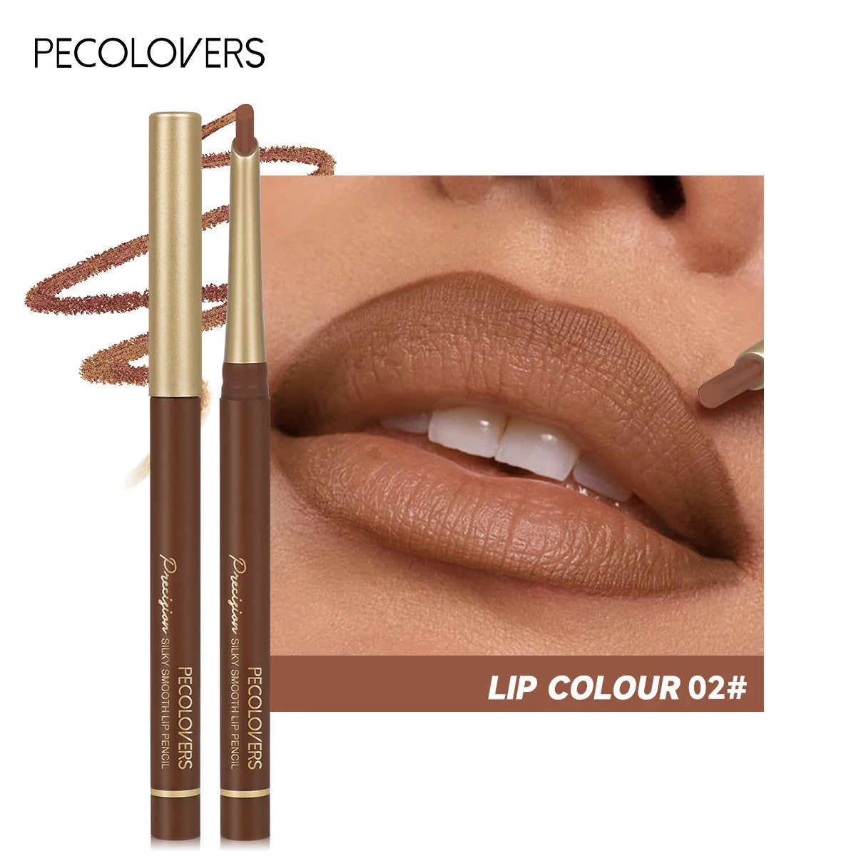 Matte 6-colors Lip Liner Pencil Bevel Design Nib Lip Contour Lipstick Nude Brown Lipstick Pencil - Rehmiar