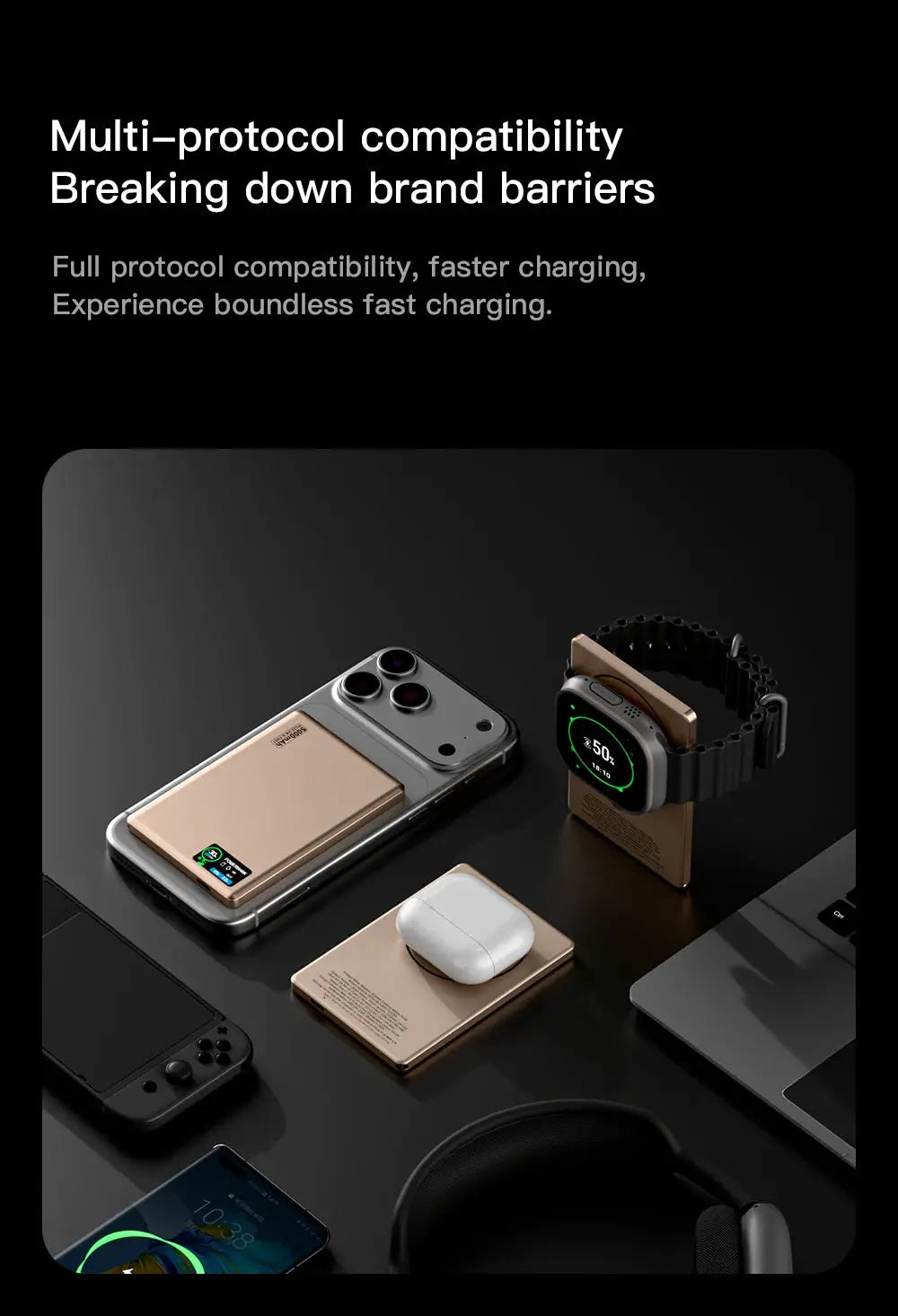 New Smart Display Wireless Charger – MagSafe Battery Backup for iPhone 17 & Apple Watch Series 10/9 - Rehmiar