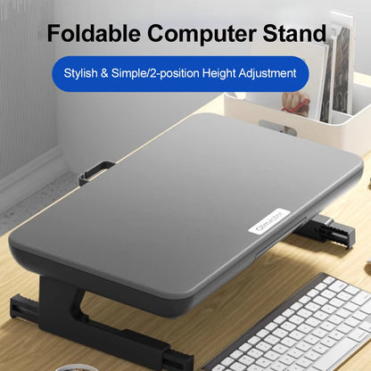 Foldable Laptop Stand Computer Riser, Computer Raising Stand Monitor Base for Desk, Ergonomic Design, Two-Stage Height Adjustmen - Rehmiar