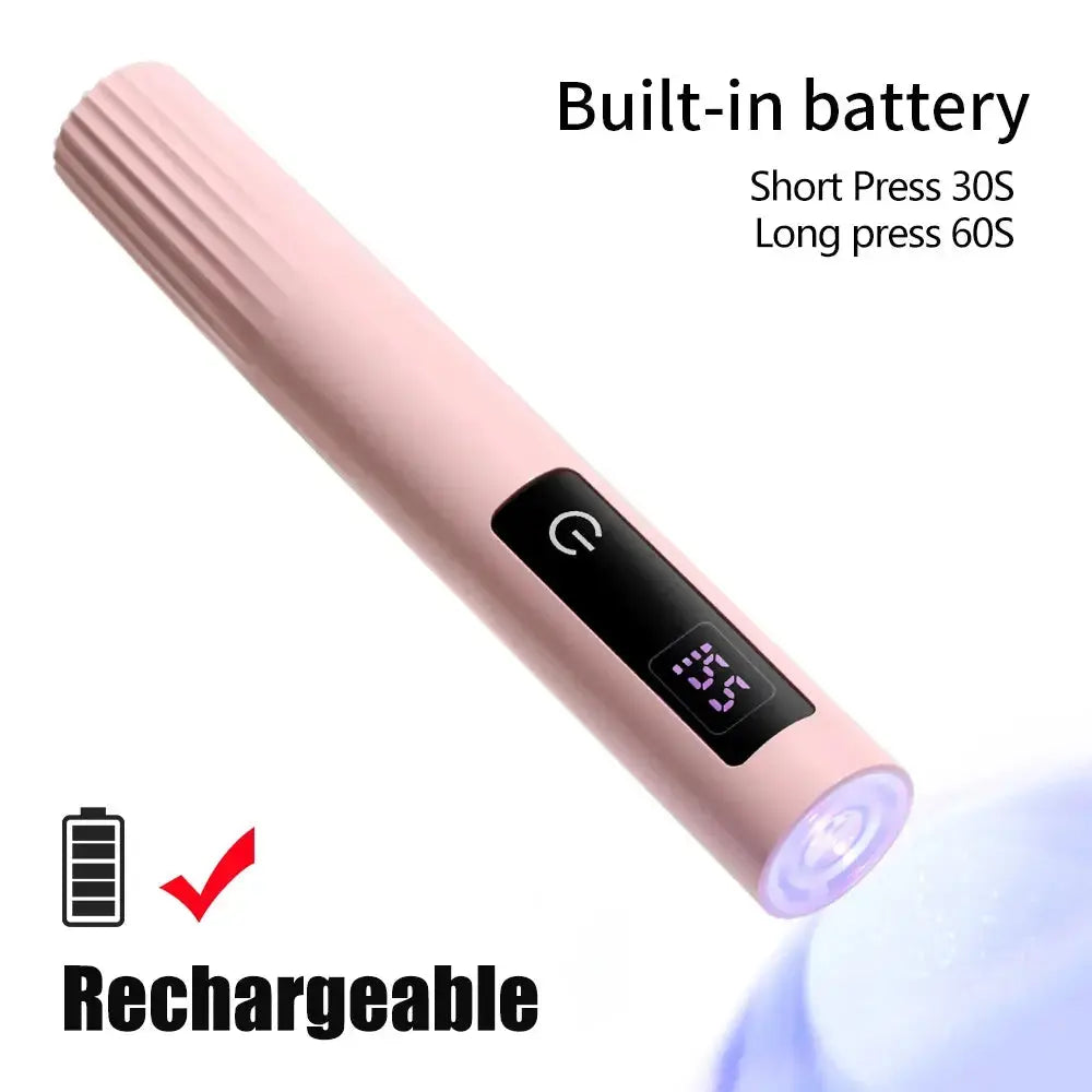 Rechargeable UV LED Nail Rechargeable Lamp – Portable Timer Touch Gel Polish Quick Nail Dryer Rehmiar