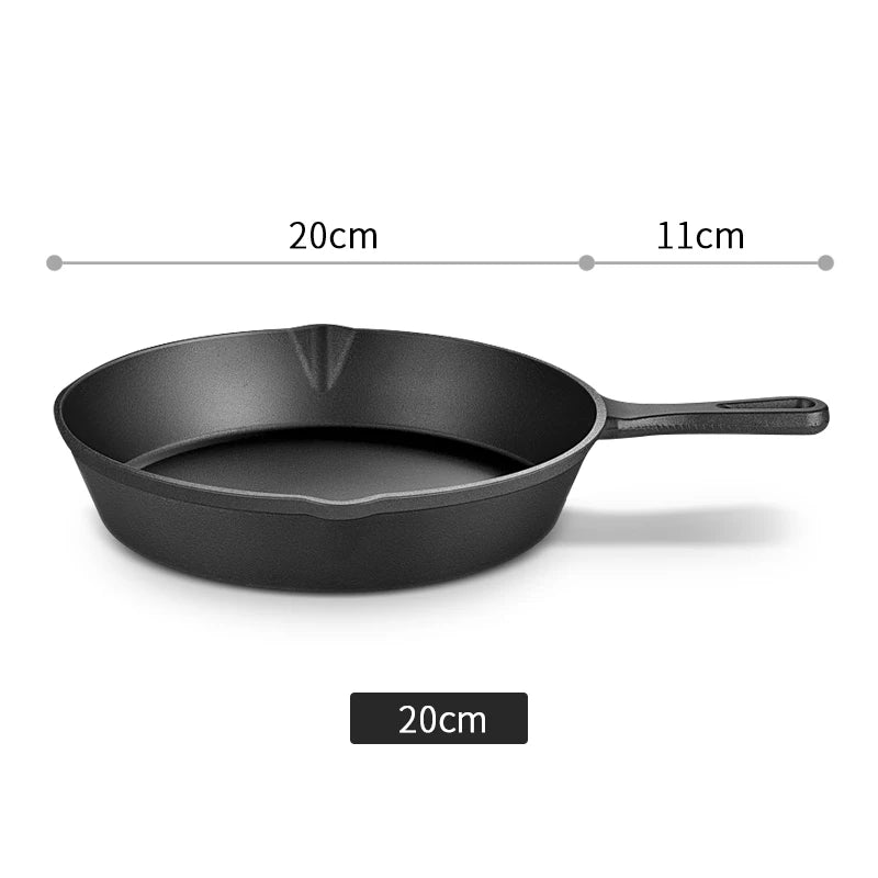 Cast Iron Frying Pan, Non-stick Skillet Breakfast Pan Omelette Pancake Pot Induction Cooking Cookware Rehmiar