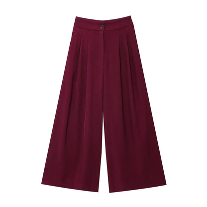 Women's Trouser Suits Sleeveless V-Neck Top with Belt Straight Pants Sets - Rehmiar