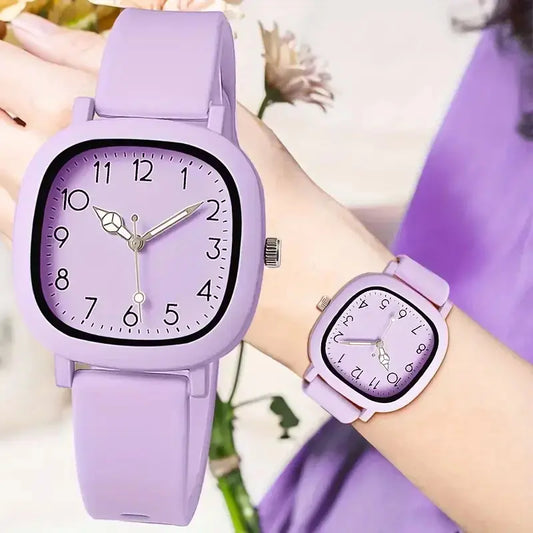 1/3/10PCS Women’s Silicone Band Quartz Watch Set – Casual Trendy Dial Wristwatches (No Box)