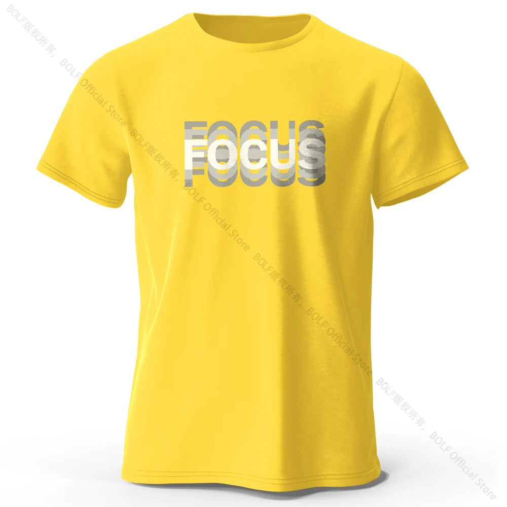 Focus Letter Minimalist Style 100% Lightweight Cotton T-Shirt, - Rehmiar