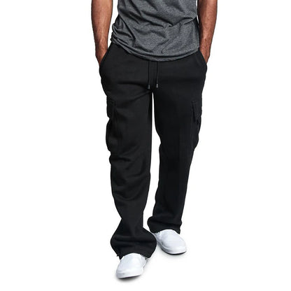 Men's Oversized Straight Fit Multi-Pocket Joggers - Rehmiar