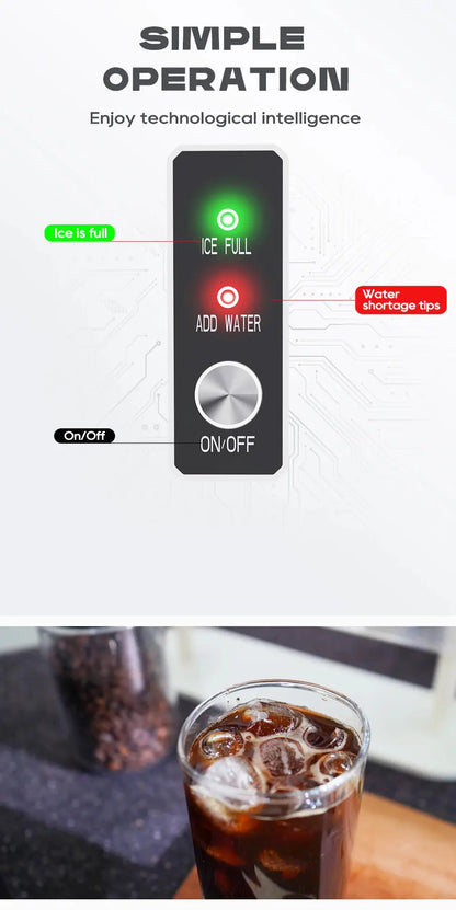 Automatic Ice Maker Machine – Self-Cleaning Portable Ice Maker for Kitchen, Office, Bar & Party, 50Hz/60Hz
