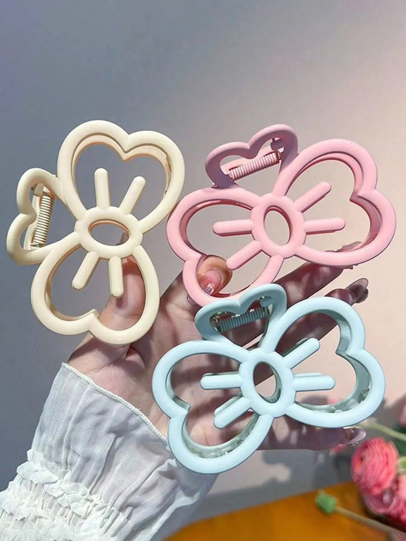 New Candy Colour Cat Bow Hair Clip Plastic Claw Clip for Girls Sweet Hair Claw Women Hair Accessories - Rehmiar