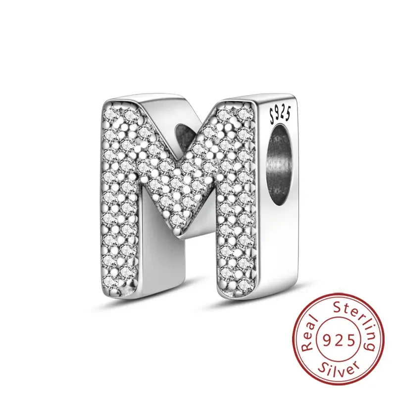 A-Z Alphabet Charms for Bracelet – 925 Sterling Silver 26 Letter Beads, DIY Fine Jewellery Gift for Women & Girls - Rehmiar