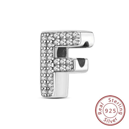 A-Z Alphabet Charms for Bracelet – 925 Sterling Silver 26 Letter Beads, DIY Fine Jewellery Gift for Women & Girls - Rehmiar