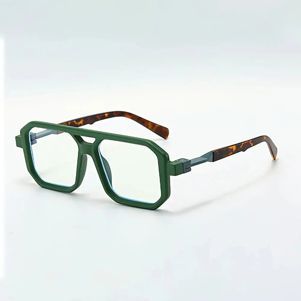 Anti-Blue Light Square Glasses – Lightweight Transparent Black Frame Eyewear for Men Women - Rehmiar