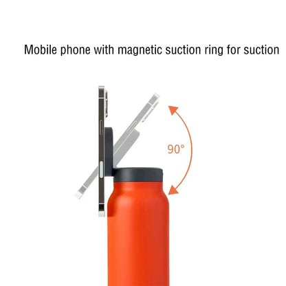 24oz Insulated Stainless Steel Water Bottle – Magnetic Lid with Phone Holder - BPA-Free - Rehmiar