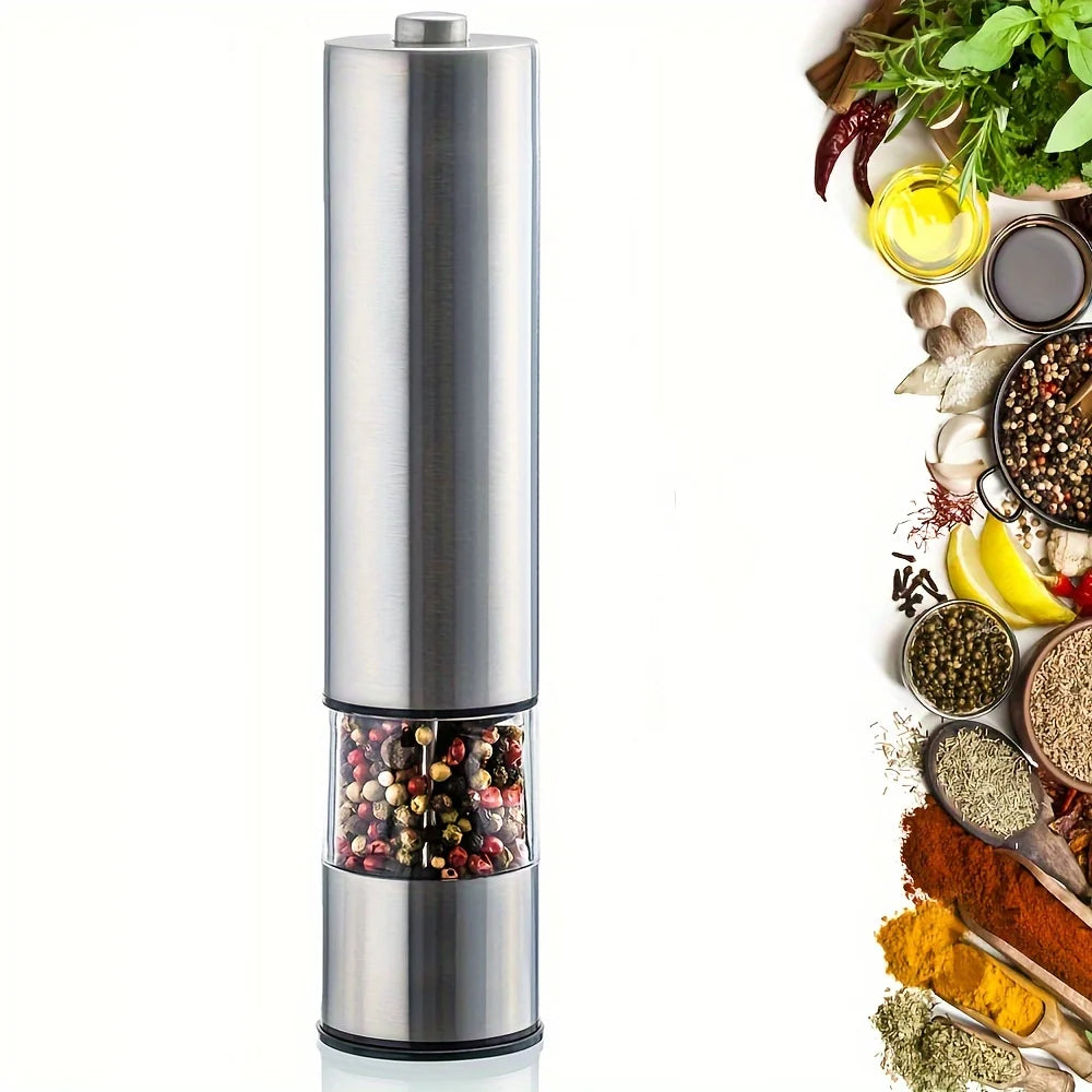 Electric Salt and Pepper Grinder Set – One-Handed Operation Stainless Steel Spice Mill with Light, Automatic for Kitchen