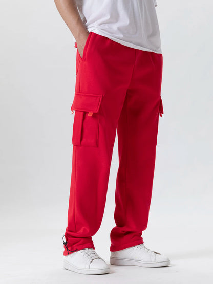 Men's Oversized Straight Fit Multi-Pocket Joggers - Rehmiar