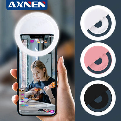 LED Selfie Light Ring with USB charging Compatible with iPhone Samsung Xiaomi Poco - Rehmiar